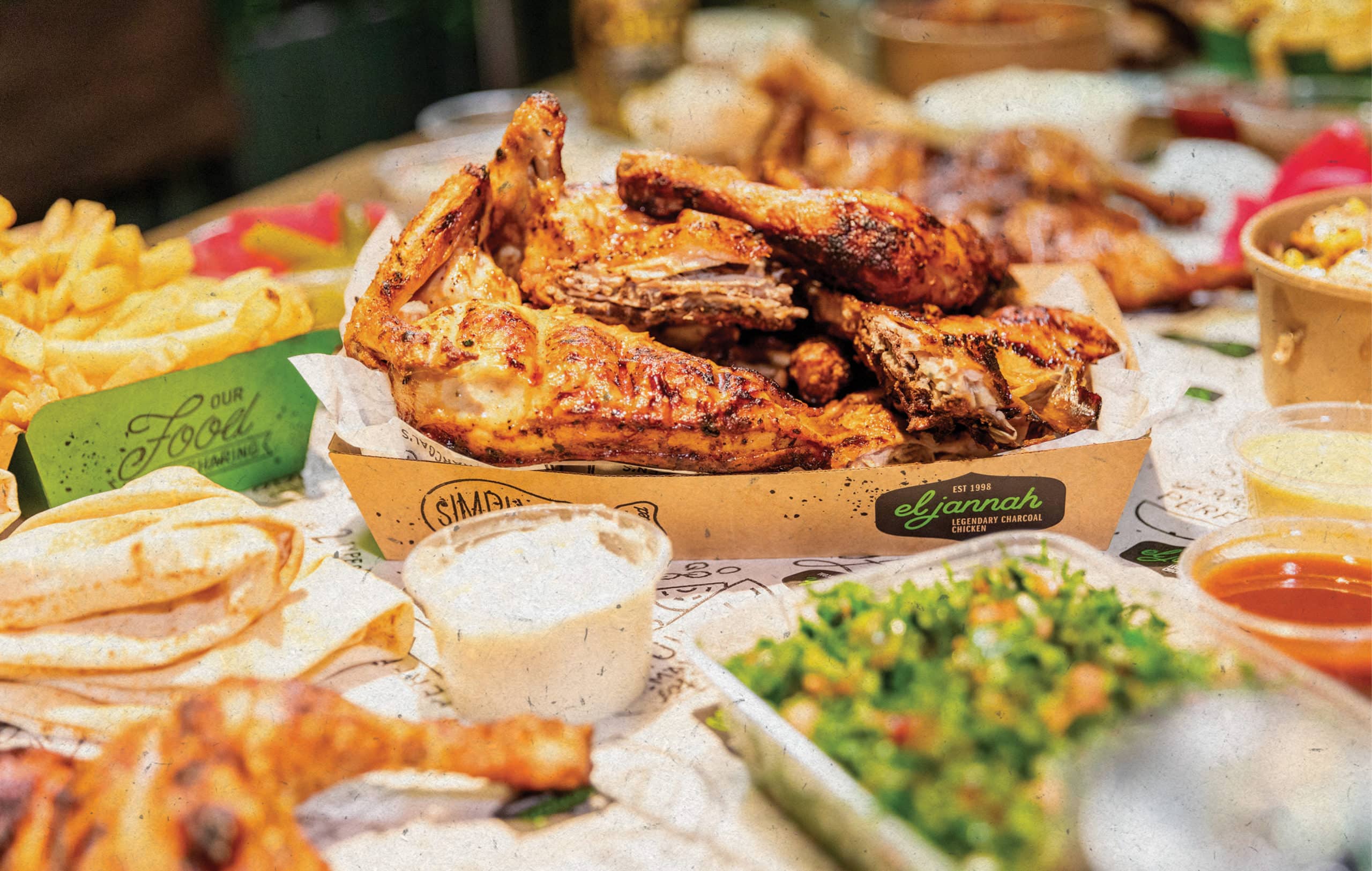 eljannah-branding-qsr-04 El Jannah Charcoal Chicken Restaurant Instore Packaging table