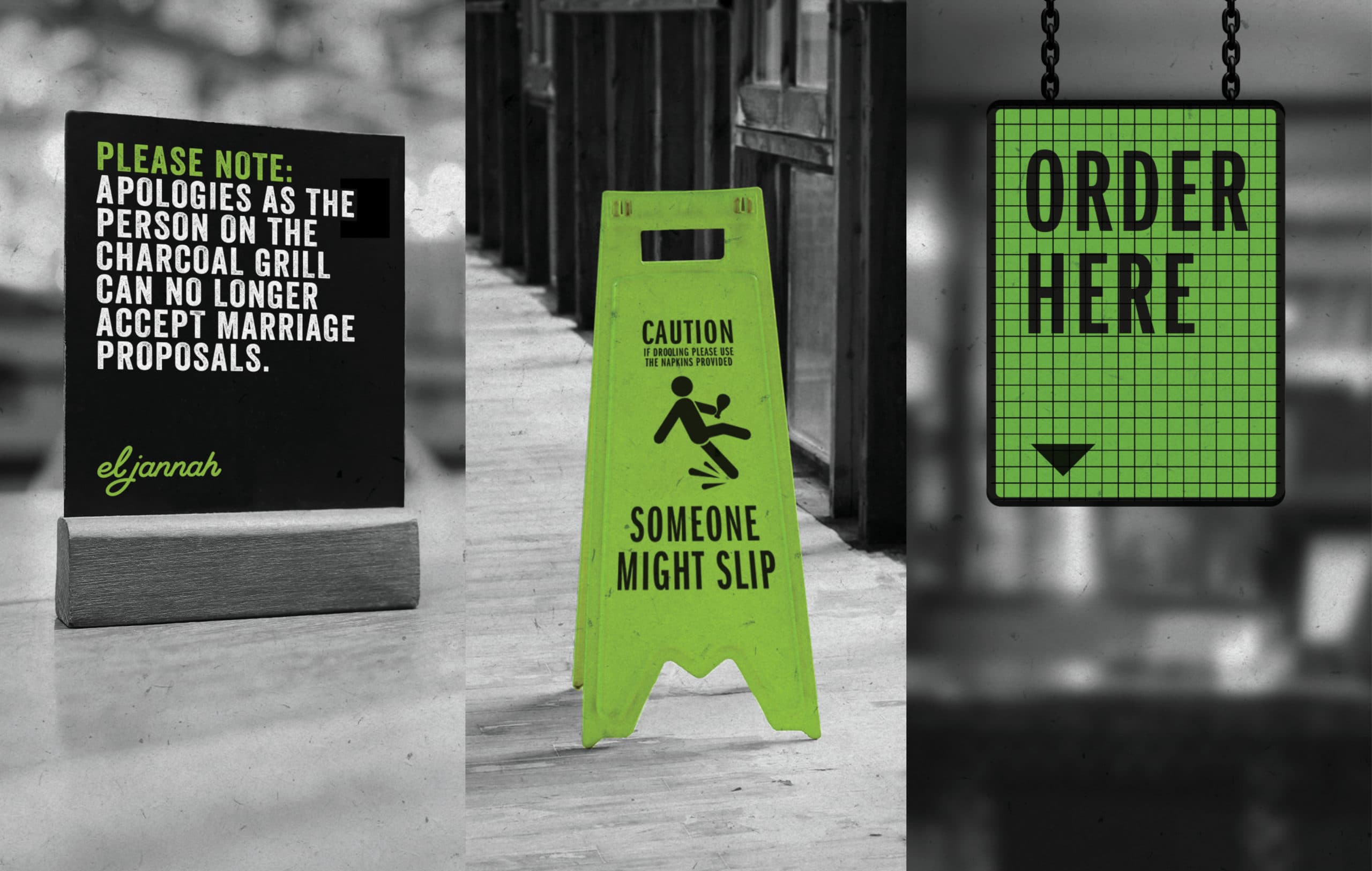 El Jannah Charcoal Chicken Restaurant Signage Personality