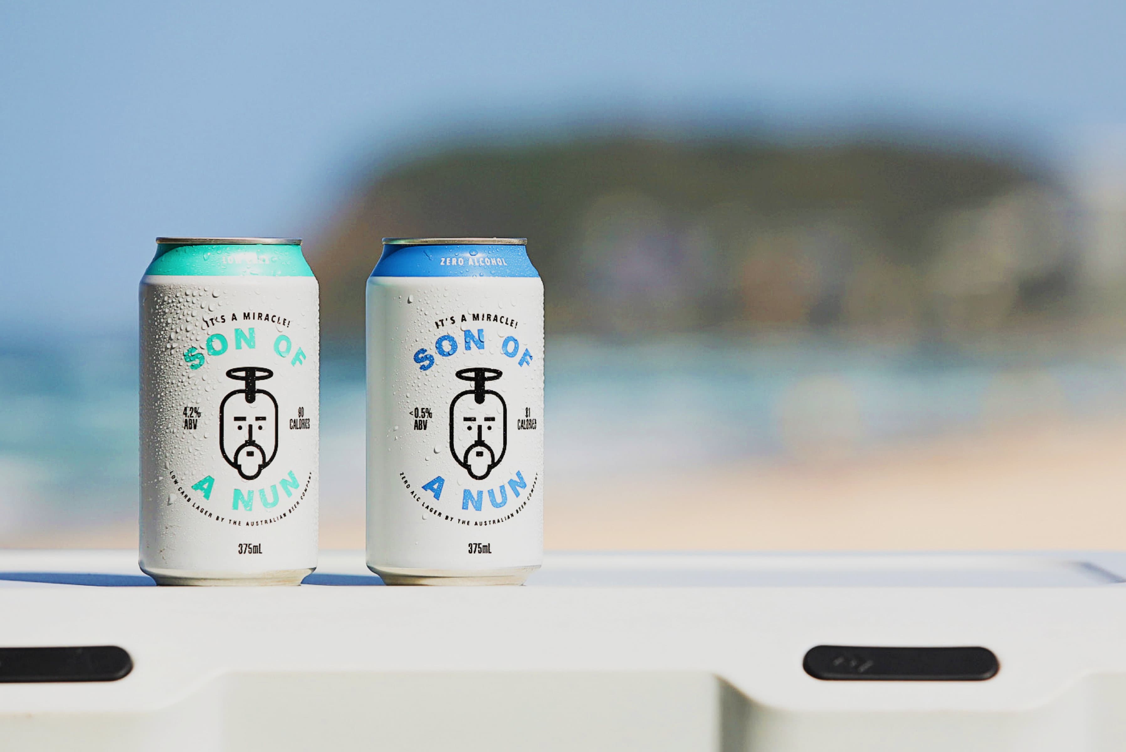 Son of a Nun Beer Brand Development Cans Beach