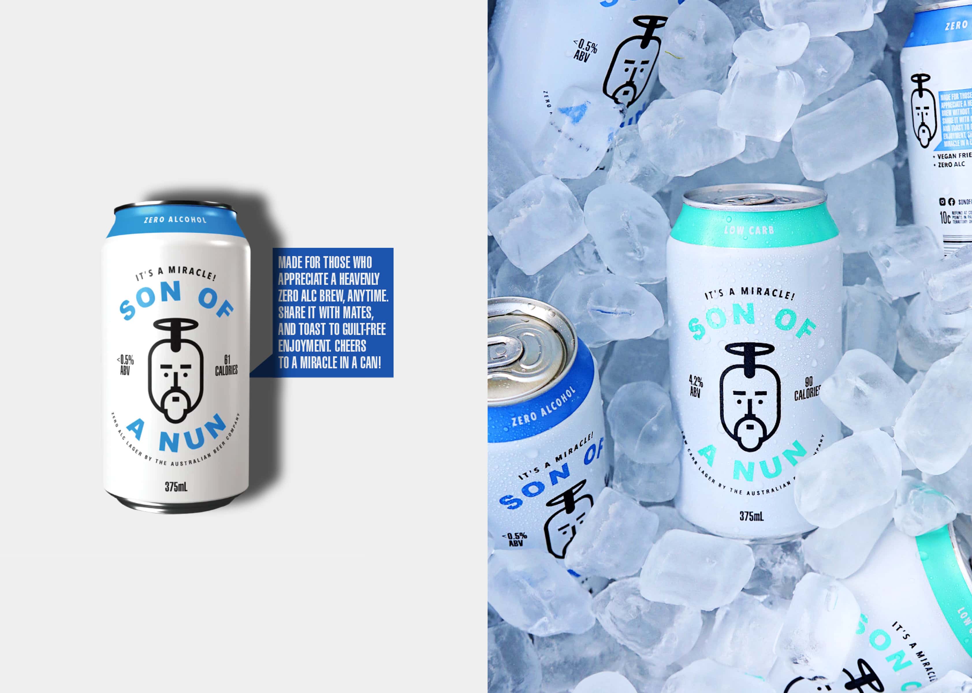 Son of a Nun Beer Brand Development Cans
