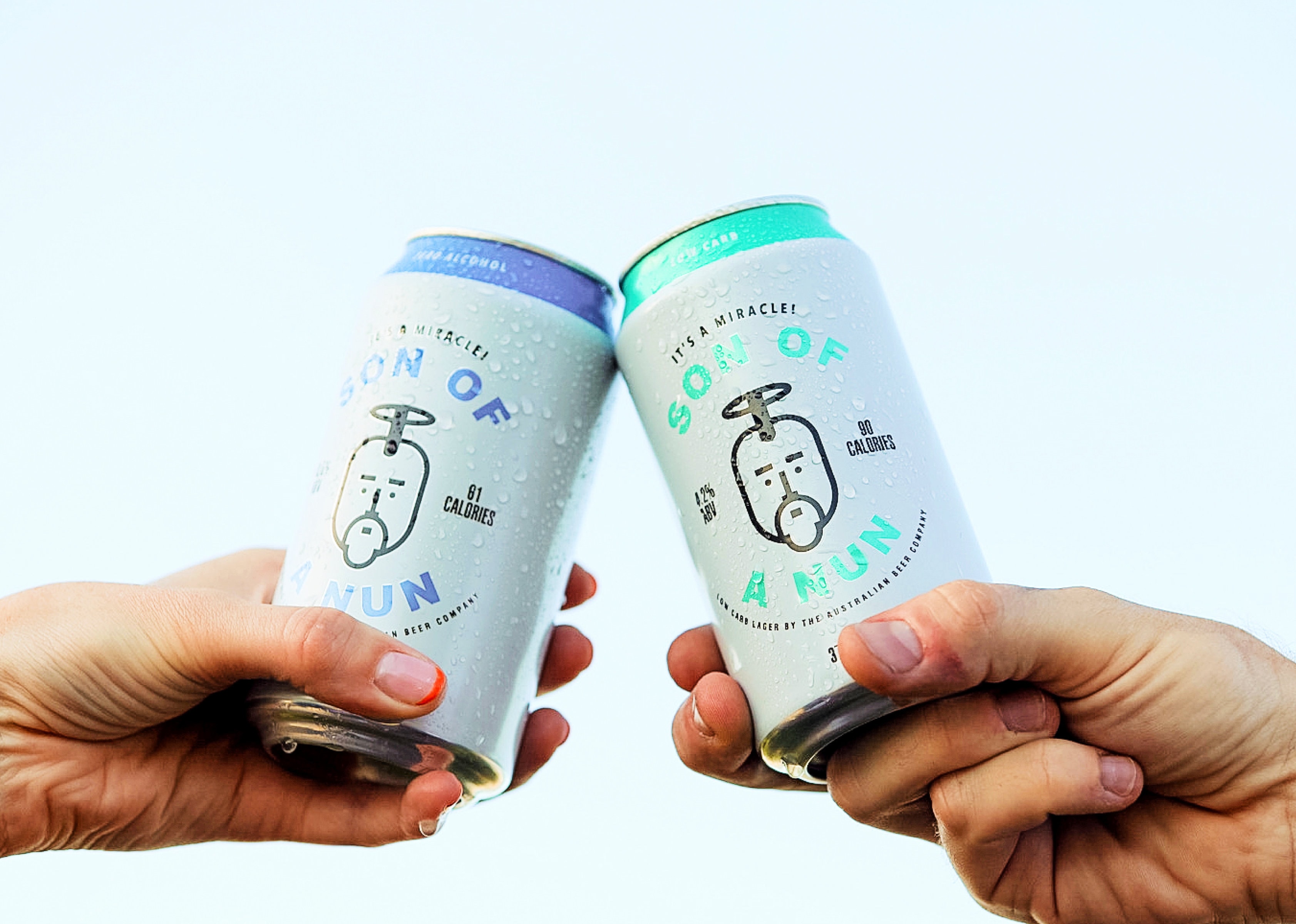 Son of a Nun Beer Brand Development Can Shot