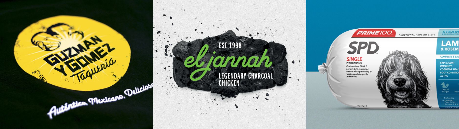 Copy of Untitled (1880 x 532 px) Restaurant and FMCG brand strategy projects for Guzman y Gomez, El Jannah and Prime100 by The Creative Method.